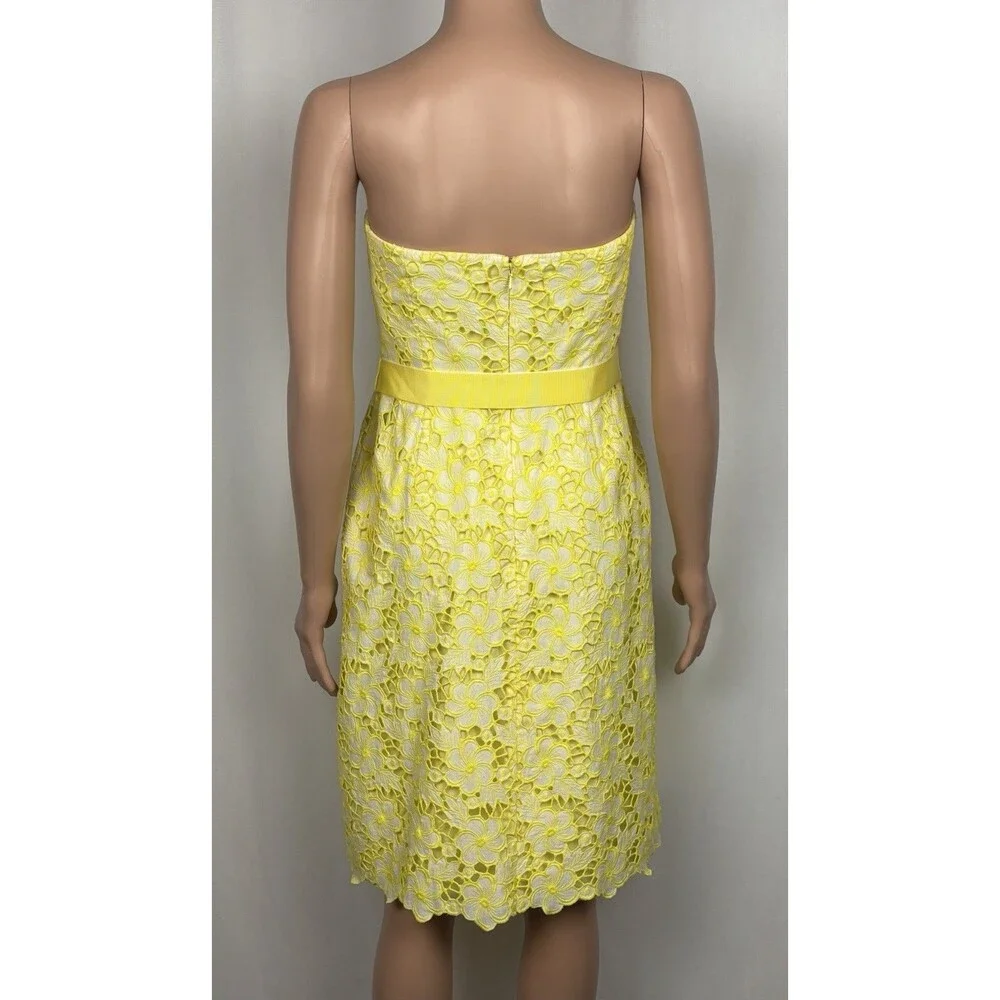 Lilly Pulitzer Yellow Strapless Lace Fit-and-Flare Dress - Picture 2 of 7